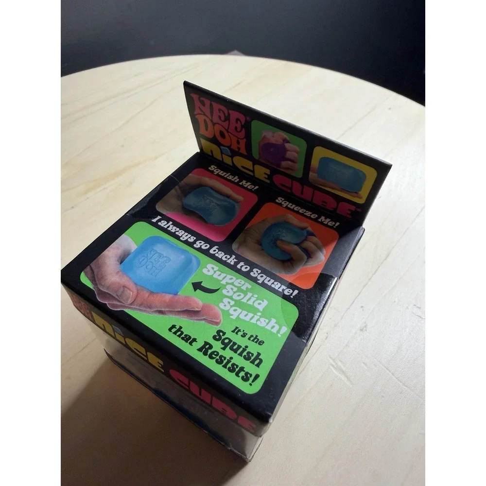 Authentic Nee Doh Nice Cube  Super Solid Squish Stress fidget relief toy BLUE!!